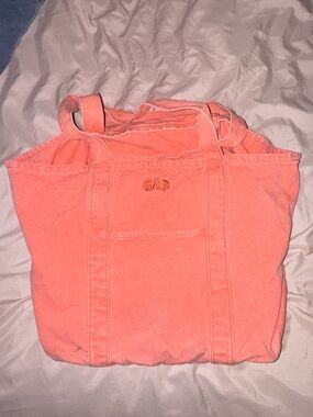 GAP Coral Canvas Tote in Bright Coral